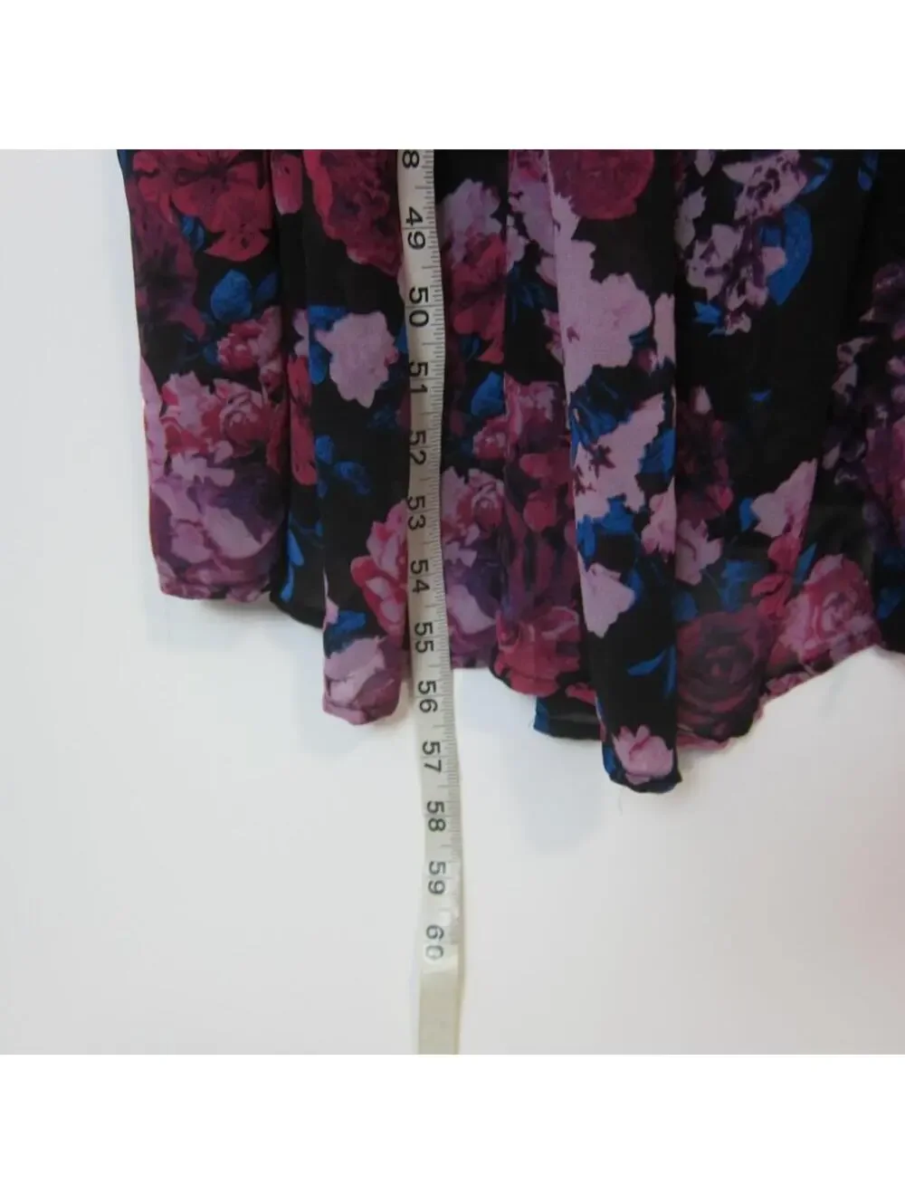 Torrid Maxi Dress 0 Large 12 Pink Purple Blue Floral Chiffon & Black Slip NEW - Picture 14 of 15